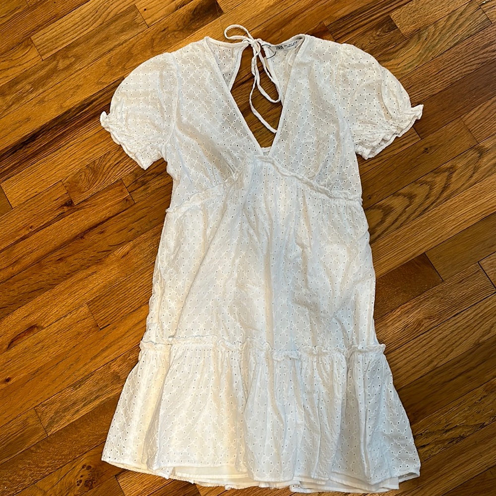 Zara white eyelet dress